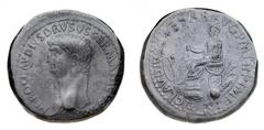 Monete Romane Imperiali - Claudio (41-54 d.C.) Sesterzio al nome e con l'effigie di Nerone Druso, padre dell'Imperatore, databile al periodo 50-54 d.C. - Zecca: Roma - Diritto: testa di Nerone Druso a