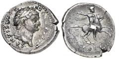 Monete Romane Imperiali - Domiziano (81-96 d.C.) Denario con il titolo di Cesare databile agli anni 77-78 d.C. - Zecca: Roma - Diritto: testa laureata di Domiziano a destra - Rovescio: cavaliere al ga
