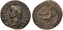 Ancient Monete Romane Imperiali-Augusto (27 a.C. - 14 d.C.) Dupondio di restituzione databile al periodo 37-41 d.C., durante il regno di Caligola - Zecca: Roma - Diritto: testa radiata di Augusto a si
