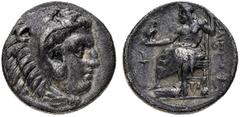Ancient Coins Monete Greche-Macedonia Alessandro III (336-323 a.C.) - Dracma postuma databile al periodo 323-317 a.C. - Zecca: Sardes - Diritto: testa di Eracle a destra ricoperta dalle fauci del leon