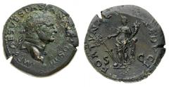 Monete Romane Imperiali - Vespasiano (69-79 d.C.) Dupondio databile al 71 d.C. - Zecca: Roma - Diritto: testa radiata dell'Imperatore a destra - Rovescio: la Fortuna stante a sinistra, tiene una cornu