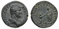 Monete Romane Imperiali - Adriano (117-138 d.C.) Dupondio o Asse databile al periodo 134-138 d.C. - Zecca: Roma - Diritto: busto drappeggiato dell'Imperatore a destra - Rovescio: Adriano stante a sini