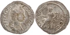 Roman coins Orbiane, épouse d'Alexandre Sévère - Denier (Rome) A/ SALL BARBIA ORBIANA AVG / Buste d'Orbiane à droite. R/ CONCORDIA AVGG / La Concorde assise à gauche, tenant une patère de la main droi