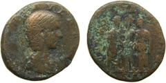 Roman coins Julia Paula, esposa de Heliogábalo (219 dC). As. a/ IVLIA PAVLA AVG. r/ CONCORDIA AETERNA S C. (Spink 7663). Muy rara. 8,92 gr. BC-