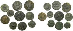 Ancient coins - lots lotes - Iberia. Lote de 10 monedas de bronce a identificar. Incluye cecas del norte (Kese, Secaisa, etc.) y del sur (Castulo, etc.) 75