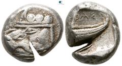 Greek Lycia. Phaselis circa 500-440 BC. Stater AR 20 mm., 10.98 g. very fine, test cut