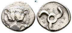 Greek Dynasts of Lycia. Uncertain mint. Mithrapata 390-370 BC. Tetrobol AR 15 mm., 2.71 g. very fine