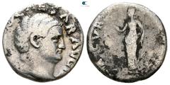 Roman Imperial Otho AD 69. Rome Denarius AR 16mm., 3,24g. [...]O CAESAR AVG [...], bare head of Otho right / SA(?)CVR[...], Securitas standing facing, head left, holding wreath in right hand and scept