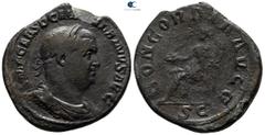 Roman Imperial Balbinus AD 238. Rome Sestertius Æ 31mm., 19,87g. IMP CAES D CAEL BALBINVS AVG, laureate, draped and cuirassed bust right / CONCORDIA AVGG, Concordia seated left, holding patera and cor