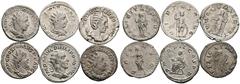 Münzen Antike - LOT Postumus, Otacilia Severa, Philippus I. Arabs, Valerianaus, Volusianus Römisches Reich - Kaiserzeit. 6 Stück Antoniniane.