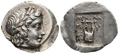 Münzen der Antike Lykische Liga Griechen - Lykien. Drachme, 168-81 BC. Kopf des Apollon / Kithara in quadratum incusum - 18mm 2,74g BMC 3 stfr
