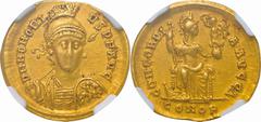 Ancient Coin Ancient Coin. NGC Ch VF Strike:5/5 Surface:4/5. AD393～23. VF. Solidus. Western Roman Empire Honorius Gold Solidu