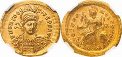 Various Countries Various Countries. NGC Ch AU Strike:5/5 Surface:2/5 graffiti. EF. 402-450. Solidus. Eastern Roman Empire Theodosius II Gold Solidus.