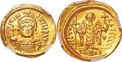 Byzantine Empire Byzantine Empire. Justinian I Gold Solidus. . NGC MS. AU. . . .