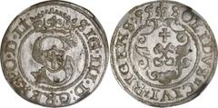Poland. silver. 1595. Solidus. NGC MS61. AU. Sigismund III Silver Solidus. 約18mm.