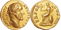 Roman Empire Roman Empire. Gold. AD138-161. Aureus. EF. Antoninus Pius Gold Aureus. 6.93g. approx 18.42×18.21mm.