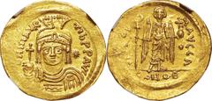 Ancient Coin Byzantine Empire. Gold. Solidus. NGC Ch AU Strike:4/5 Surface:3/5. EF. Byzantine Empire Mauricius Gold Solidus. 4.23g