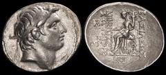 ANCIENT COINS GREEK COINS Seleukid Empire, Demetrios I Soter 162-150BC AR Tetradrachm (16.42) Antioch mint dated SE158 (155/4BC). Diademed head of Demetrios I right, rev Tyche seated left on throne ho