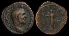ANCIENT COINS ROMAN Pupienus 238AD AR Sestertius (19.46g) Rome Laureate & draped bust right rev Victory standing facing head left holding wreath & palm. F. S-8539. Scarce. (P)