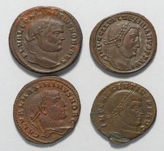 ANCIENT COINS ROMAN Constantius I 305-306AD Billon Follis (10.4g) Antioch. Laureate head right, rev Genius standing left holding patera & cornucopiae. Galerius Maximian 305-311AD Billon Follis (6.55g)