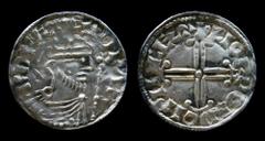 Medieval Europe Edward the Confessor (1042-1066), AR penny. Winchester, 1.23g, 20mm. Hammer Cross type, moneyer Leofwold, 1059-1062. Obv: EADPAR RDRE, crowned bust right Rev: LIOFPOLD ON PINCES (NP li