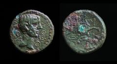 Roman Provincial MYSIA, Kyzikos: Uncertain emperor (Caligula, Augustus or Claudius), 1st century CE. 2.48g, 15mm. Obv: NEOY ΘEOY; bare head right. Rev: K - Y / Z - I, Capricorn leaping right, head rev