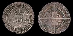 Medieval Europe ENGLAND: Edward III (1327-77), AR groat, issued 1361-1369. Fourth coinage, Treaty period, London (Tower) mint, 4.30g, 26mm. Obv: Crowned facing bust within double polylobe; double annu