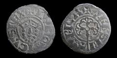 Medieval Europe FRANCE: Louis VII Le Jeune (the Younger) (1137-1180), AR denier. Bourges, 0.68g, 19mm. Obv: +LUDOVICVS REX, crowned and bearded head facing Rev:+ VRBS BI-TURICA, floral latin cross, ba