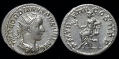 Roman Imperial Gordian III (238-244) AR antoninianus, issued 241-2. Rome, 4.47g, 22.5mm. Obv: IMP GORDIANVS PIVS FEL AVG, radiate, draped and cuirassed bust of Gordian III right, seen from behind Rev: