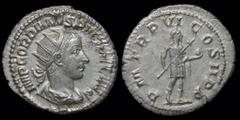 Roman Imperial Gordian III (238-244) AR antoninianus, issued 243. Rome, 3.86g, 22-24mm. Obv: IMP GORDIANVS PIVS FEL AVG, radiate and cuirassed bust of Gordian III right, viewed from behind Rev: P M TR