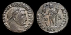 Roman Imperial Maximinus II Daia (308-313) AE follis, issued 312-13. Alexandria. 5.00g, 21mm. Obv: IMP C GAL VAL MAXIMINVS P F AVG; laureate head right Reverse: GENIO - AVGVSTI; Genius, wearing modius