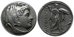 Greek Coins Ptolemaic Kings of Egypt. Ptolemy I Soter. As satrap, 323-305 BC. AR Tetradrachm (27mm, 15.45g). Ptolemaic standard. In the name of Alexander III of Macedon. Alexandreia mint. Struck circa