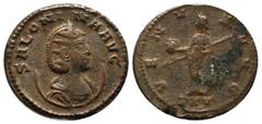 Roman Imperial Coins Salonina AD 254-268. Rome. AR Antoninianus (20mm, 3.85g). SALONINA AVG. Diademed and draped bust right, wearing stephane, set on crescent. / VENVS AVG. Venus standing left with he