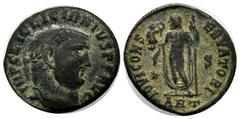 Roman Imperial Coins Licinius I. AD. 308-324. AE (20mm, 4.98g). Antiochia mint. IMP LIC LICINIVS P F AVG. Laureate head of Licinius I right, one wreath tie wraps around back of neck / IOVI CONSERVATOR
