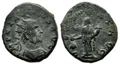 Roman Imperial Coins Claudius II Gothicus, AD.268-270. Æ Antoninianus (19mm, 3.96g). Siscia mint. IMP CLAVDIVS AVG. Radiate and cuirassed bust right. / VBERITAS AVG. Uberitas standing left, holding pu
