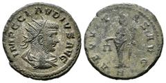 Roman Imperial Coins Claudius II Gothicus. AD 268-270. AE Antoninianus (20mm, 2.96g). Antioch mint, AD 268. IMP C CLAVDIVS AVG, radiate head left / AEQVITAS AVG, Aequitas standing left, holding scales