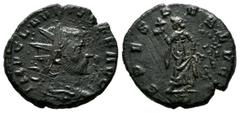Roman Imperial Coins Claudius II Gothicus, 268-270 AD. AE Antoninianus (17mm, 2.81g). Mediolanum (Milan) mint, 1st officina, 1st emission, late AD.268. IMP CLAVDIVS P F AVG, Radiate, draped, and cuira