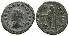 Roman Imperial Coins Claudius II Gothicus, 268-270 AD. AE Antoninianus (19mm, 3.10g). Antioch mint. IMP C CLAVDIVS AVG, Radiate head left. / IVNO REGINA, Juno standing left holding patera and sceptre;