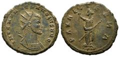 Roman Imperial Coins Claudius II Gothicus, AD.268-270. AE Antoninianus (21mm, 4.17g). Kyzikos. IMP CLAVDIVS P F AVG. Radiate, draped and cuirassed bust right. PAX AETERNA / SPQR. Pax standing left, ho