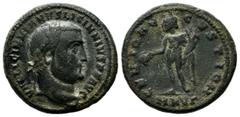 Roman Imperial Coins Maximinus II Daia, 309-313 AD. AE Follis (22mm, 6.54g). Cyzicus mint. Struck 311 AD. IMP C GAL VAL MAXIMINVS P F AVG, laureate head right / GENIO AV-GVSTI CMH, Genius standing lef
