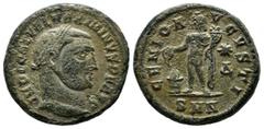 Roman Imperial Coins Maximinus II Daia, 310-313 AD. AE Follis (21mm, 6.26g). Nicomedia. IMP C GAL VAL MAXIMINVS P F AVG. Laureate head right / GENIO AVGVSTI / SMN. Genius standing left, holding cornuc