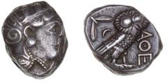 Ancient coins Ancient coins Greece Illyria and Central Greece Ancient Greece, Attica, Athen, Tetradrakchm, c. 454–404 BC, SNG Cop. 31ff., 17.19 g. VF Ex. Franck Petersson.