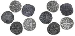 World coins World coins France France, Loius IX, 1226-1270, Denier; Anjou, Folgues IV, 1160-1190, Denier; Eveche du Puy, Denier, c. 1200; Vienne, Denier, c. 1200; Bretagne, Jean I, 1237-1286, Denier. 