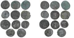 Ancient coins Rome - Collections Roman Empire, collection of Follis from Diocletian, Maximian, Constantius, Maximinus II, Galeria Valeria and Maxentius, in total 11 pc