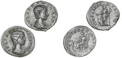 Ancient coins Roman Empire Roman Empire, Julia Soaemias, 218-222, Denarius, VENVS CAELESTIS, RIC 243, 2.54 g; Julia Mamaea, Denarius, IVNO CONSERVATRIX, RIC 343, 2.74 g. (2) Ex. Michael John Buckwell 
