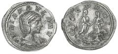 Ancient coins Roman Empire Roman Imperial, Julia Paula, 219-220, Denarius. Rome, CONCORDIA, RIC 214, 3.12 g. corr. on revers. VF