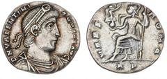 Ancient coins Roman Empire Roman Empire, Valentinian I, 364-375, Siliqua, Rome, VRBS ROMA, 1.77 g, RIC 11a - clipped edge VF