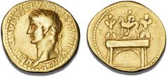 The J.E. Berthelsen Collection of Ancient Coins Ancient coins Roman Empire Nero Claudius Drusus Germanicus, Aureus, Rome or Lugdunum, 41-45 AD, RIC 71 (Claudius), C 3, Calico 316 (R3), 7.63 g. Obverse