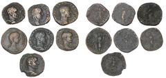 Ancient coins Roman Empire Roman Empire, 7 Sesterts from Severus Alexander, 222-235, Julia Mamaea, 222-235, Maximinus I, 235-238, Philippus II, 244-249, Trajan Decius, 249-251, Trebonianus Gallus, 251