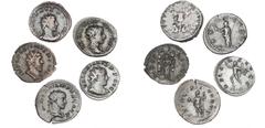 Ancient coins Rome - Collections Roman Empire, 5 Antoninianii from Gordian III, 238-244, RIC 189, Philippus II, 244-249, RIC 218, Valerian I, 253-260, RIC 12, Gallienus, 253-268, RIC 18, Postumus, 260